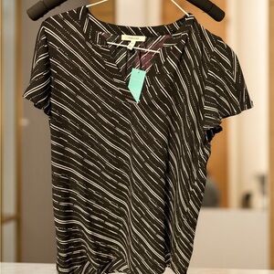 Maurices Black and White Striped Blouse